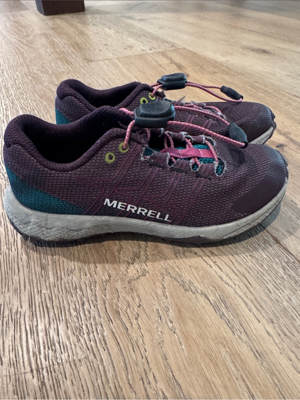 Merrell Kids Plum and Teal Trail Sneaker with Pink Accents